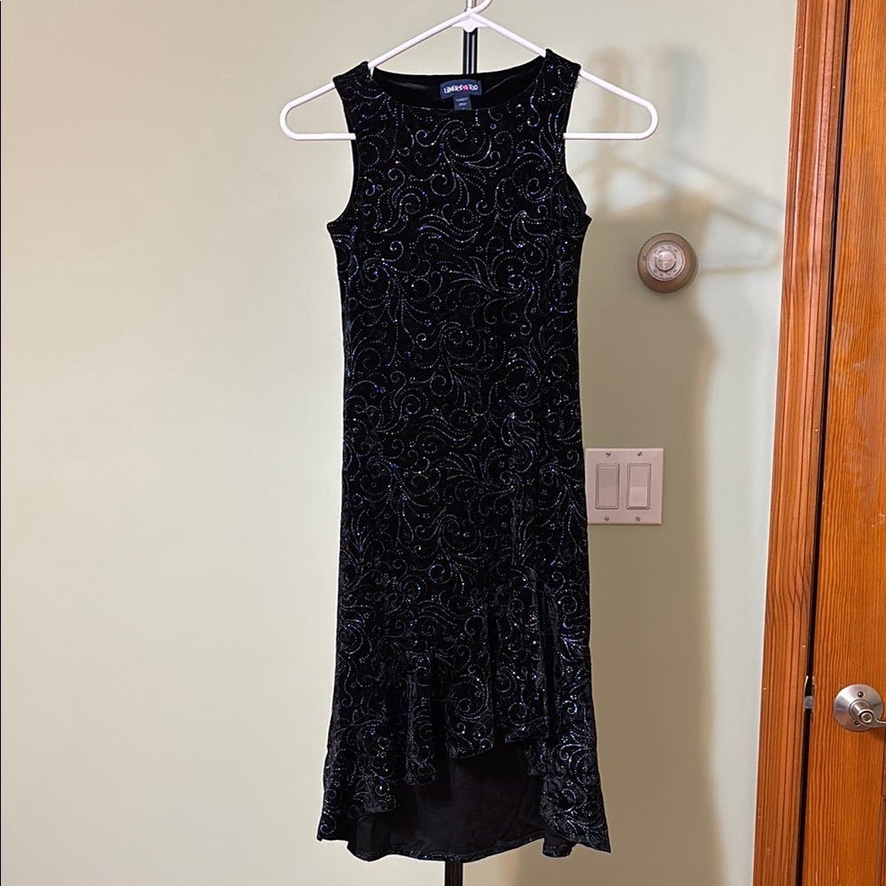 Limited Too Child size Black Asymmetrical glitter Dress